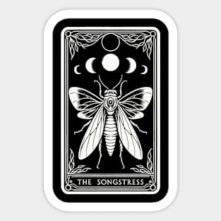 Mystic Moon Cicada Tarot Card The Songstress Sticker